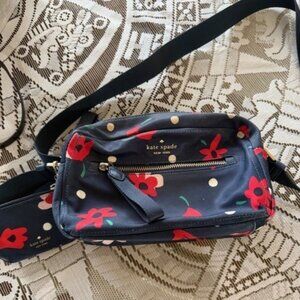 Kate Spade 'Chelsea' Whimsy Floral Camera Crossbody Bag Navy